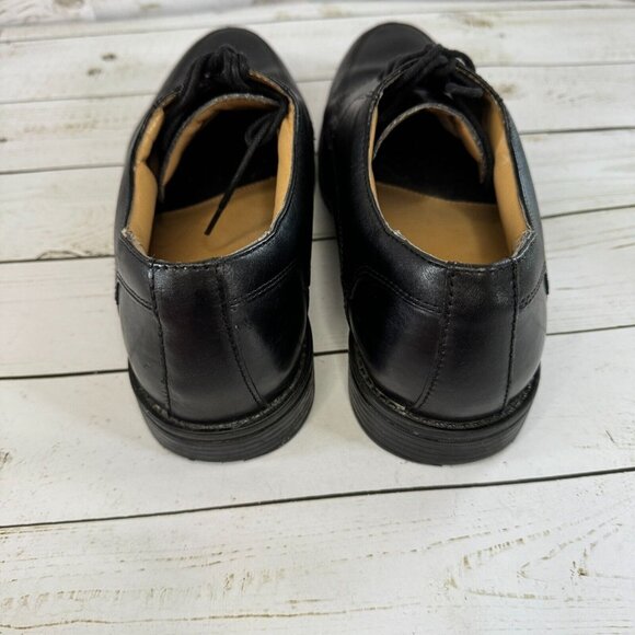 Croft & Barrow Carlton Black Leather Wide Lace Up Mens Dress Shoes Size 9 Wide - Picture 5 of 13
